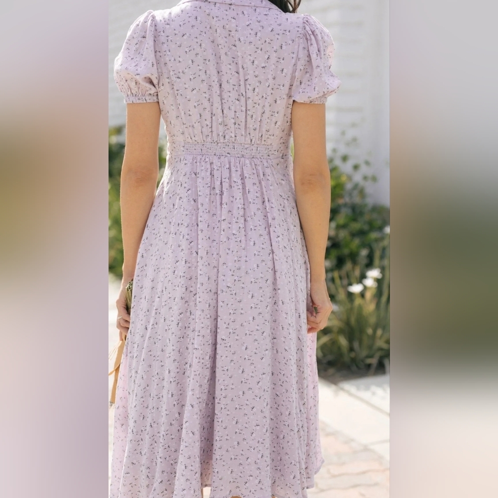 Floral Lavender Midi Summer Dress Size Small By In Bloom - Picture 3 of 5